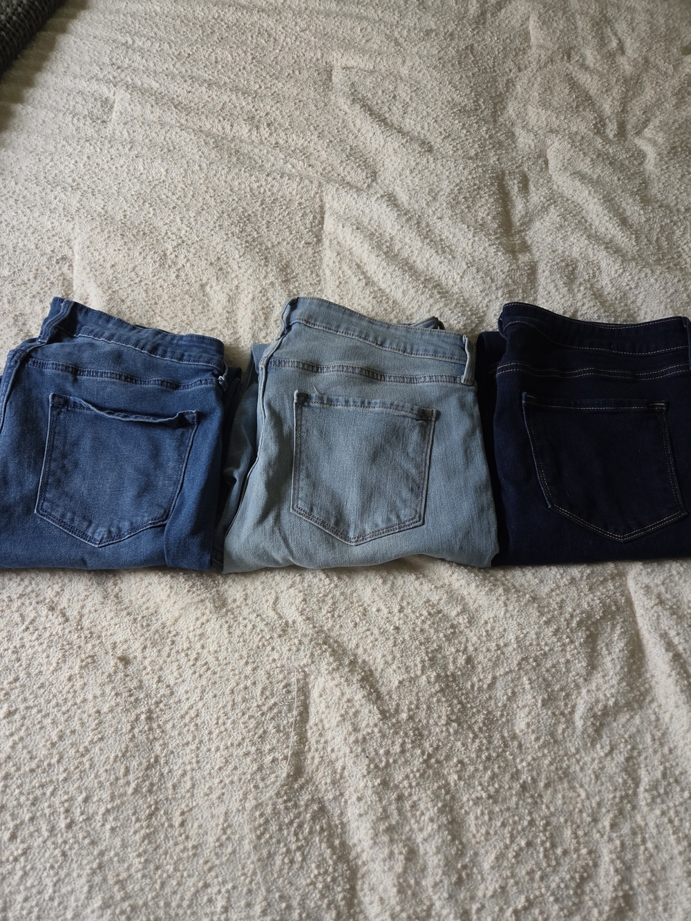 Old Navy Women's Jeans Trio - Dark Blue, Medium Blue, Light Blue